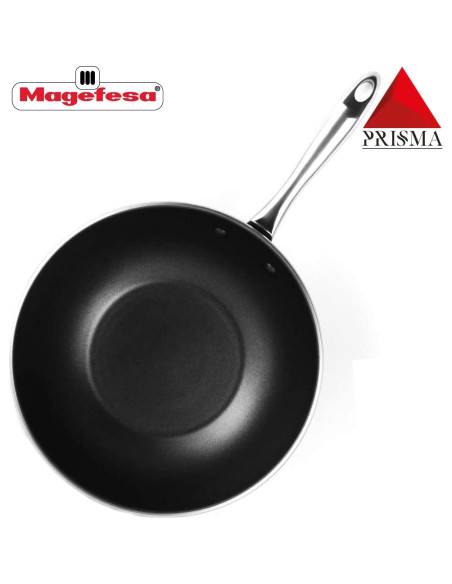 Wok MAGEFESA Prisma 27.94 cm Acero Inoxidable Antiadherente