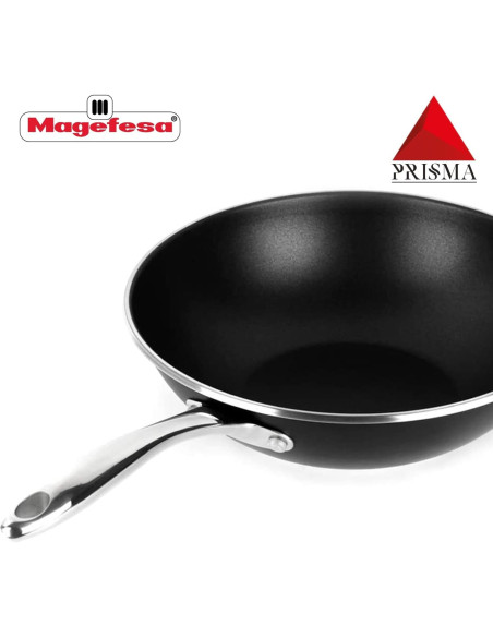 Wok MAGEFESA Prisma 27.94 cm Acero Inoxidable Antiadherente