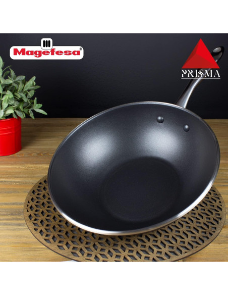 Wok MAGEFESA Prisma 27.94 cm Acero Inoxidable Antiadherente