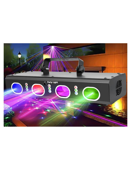Luz Láser de Fiesta KisMee DQ-R60 RGBP Control Remoto