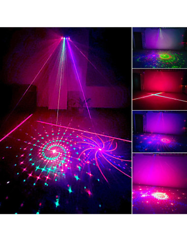 Luz Láser de Fiesta KisMee DQ-R60 RGBP Control Remoto