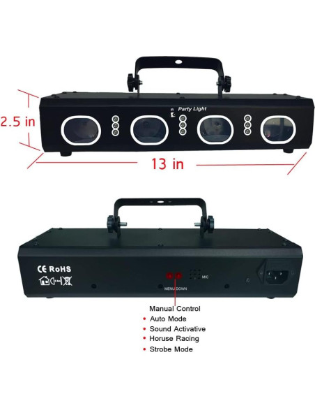 Luz Láser de Fiesta KisMee DQ-R60 RGBP Control Remoto