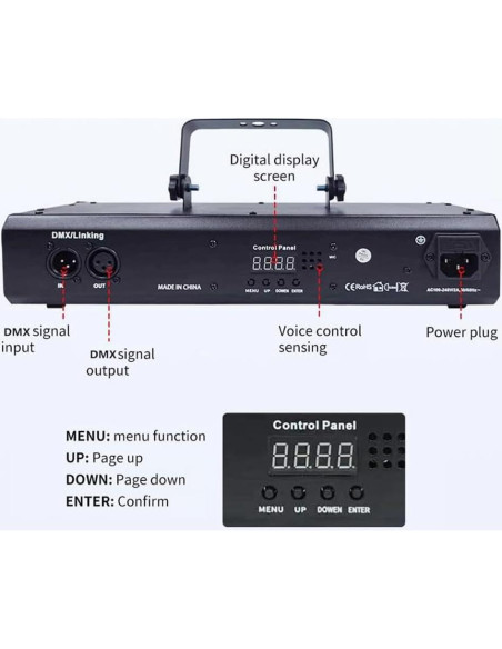 Luz Láser de Fiesta KisMee DQ-R60 RGBP Control Remoto
