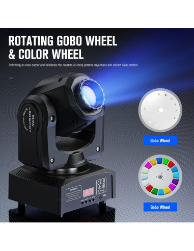 Luces de Cabeza Móvil U`King 50W 7 Colores DMX para Eventos