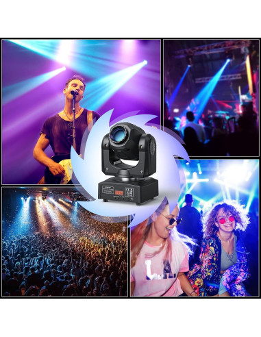 Luces de Cabeza Móvil U`King 50W 7 Colores DMX para Eventos