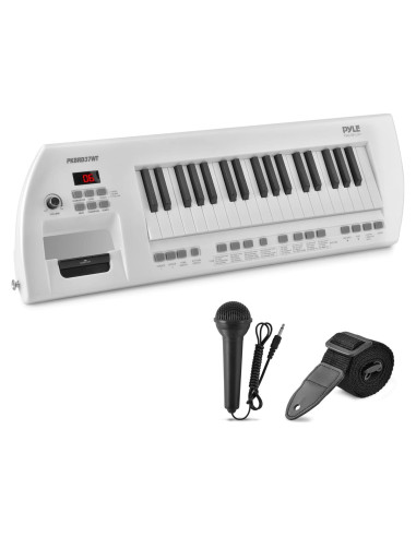 Piano Eléctrico Pyle PKBRD37WT 37 Teclas 200 Ritmos