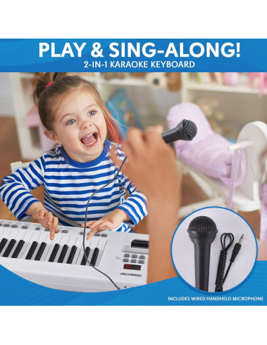 Piano Eléctrico Pyle PKBRD37WT 37 Teclas 200 Ritmos