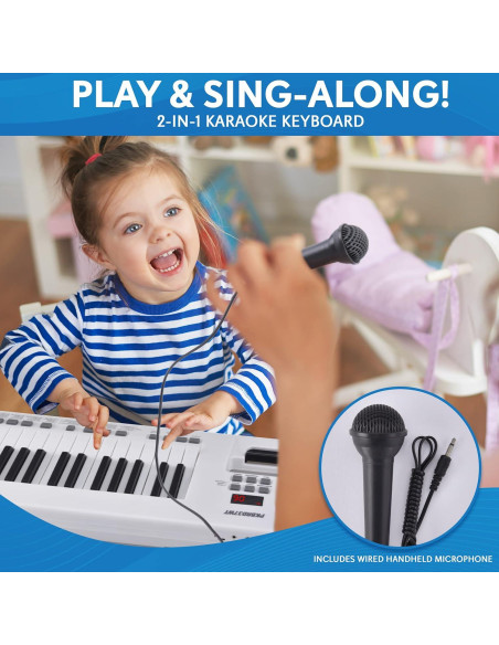 Piano Eléctrico Pyle PKBRD37WT 37 Teclas 200 Ritmos