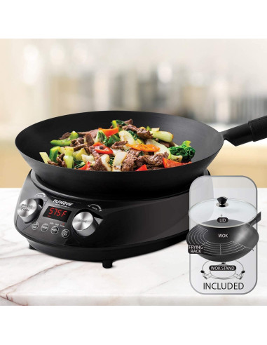 Wok de Inducción Nuwave 14" Acero Carbono Antiadherente