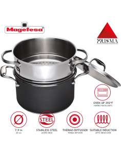 MAGEFESA Prisma - Olla a vapor 20 cm acero inoxidable 2