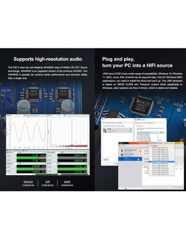 DAC Preamp TOPPING E30 II Hi-Res 32Bit/768kHz Negro