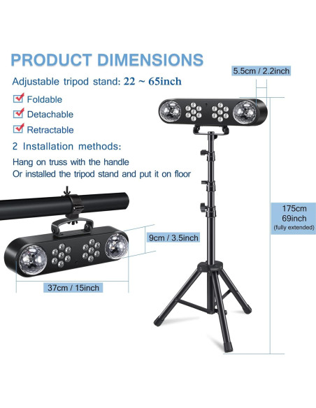 Conjunto de Luces de DJ Telbum TL-E317 con Soporte y LED