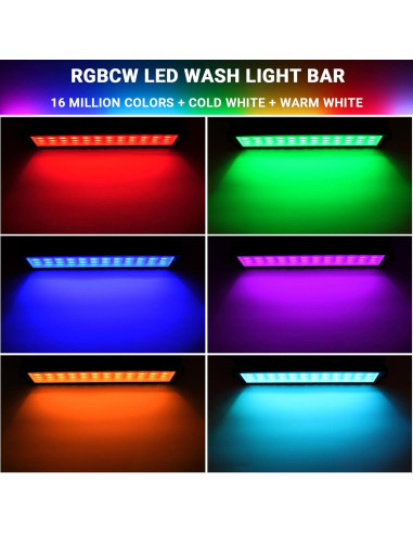 Barra de Luz LED OPPSK 96W IP66 Control Remoto APP 2 Pzas