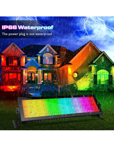 Barra de Luz LED OPPSK 96W IP66 Control Remoto APP 2 Pzas