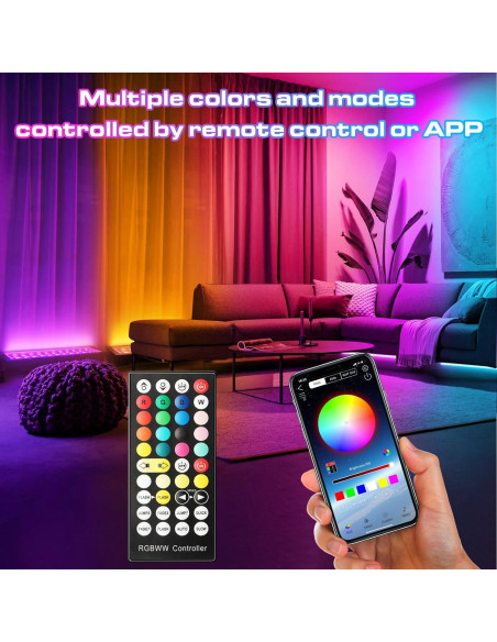 Barra de Luz LED OPPSK 96W IP66 Control Remoto APP 2 Pzas