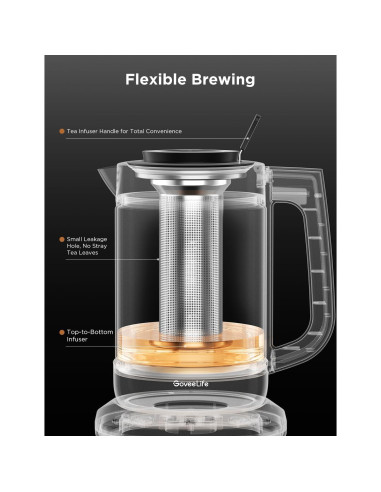 Hervidor Eléctrico GoveeLife H717A 1.7L con Infusor