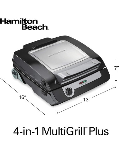 Parrilla 4-en-1 Hamilton Beach 25601 Antiadherente 1400W