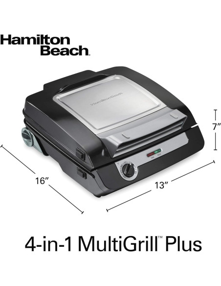 Parrilla 4-en-1 Hamilton Beach 25601 Antiadherente 1400W