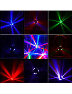 Luces de Cabeza Móvil U`King 9 LEDs 10W RGB DMX para Fiesta 2