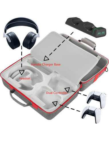 Funda Dura ASNOMY para PS5, Organizador de Viaje 43x27cm