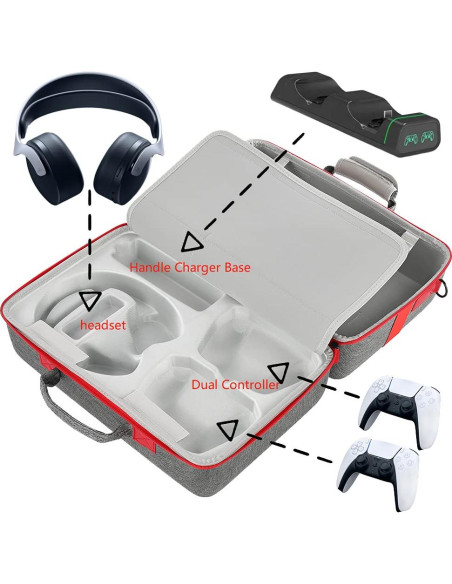 Funda Dura ASNOMY para PS5, Organizador de Viaje 43x27cm