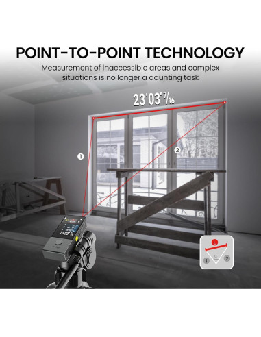 Medidor de Distancia Láser MiLESEEY D9 Pro 100m Pantalla Táctil