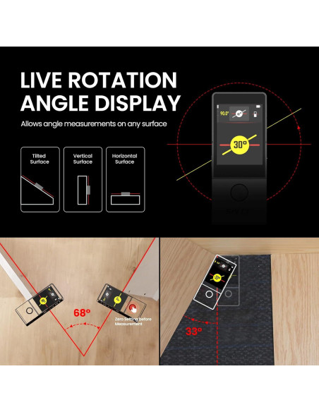 Medidor de Distancia Láser MiLESEEY D9 Pro 100m Pantalla Táctil