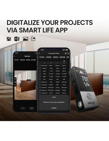 Medidor de Distancia Láser MiLESEEY D9 Pro 100m Pantalla Táctil