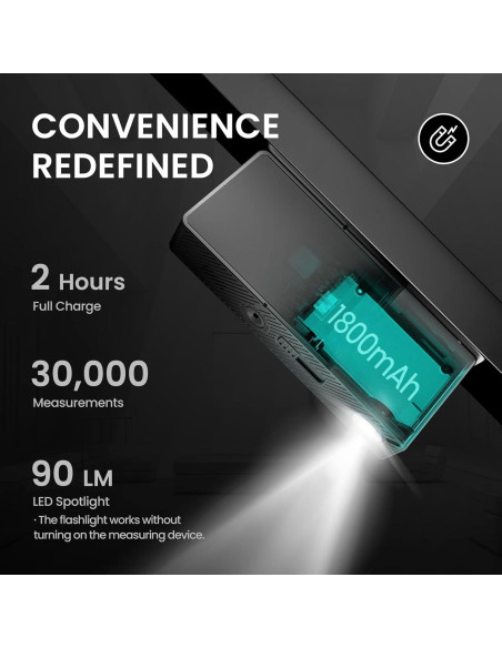 Medidor de Distancia Láser MiLESEEY D9 Pro 100m Pantalla Táctil