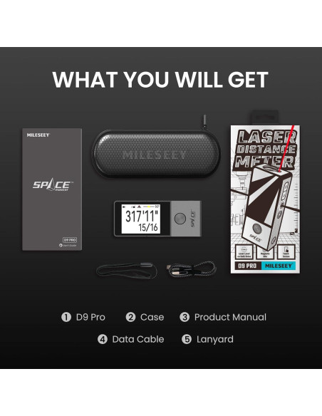 Medidor de Distancia Láser MiLESEEY D9 Pro 100m Pantalla Táctil