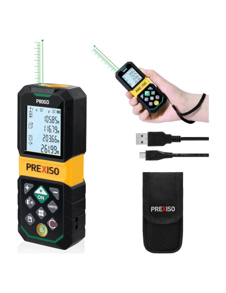 Medidor Láser PREXISO P80GD 80.77m Recargable Verde