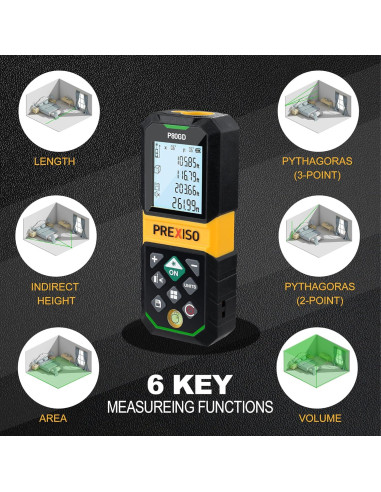 Medidor Láser PREXISO P80GD 80.77m Recargable Verde