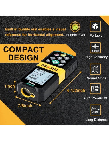 Medidor Láser PREXISO P80GD 80.77m Recargable Verde