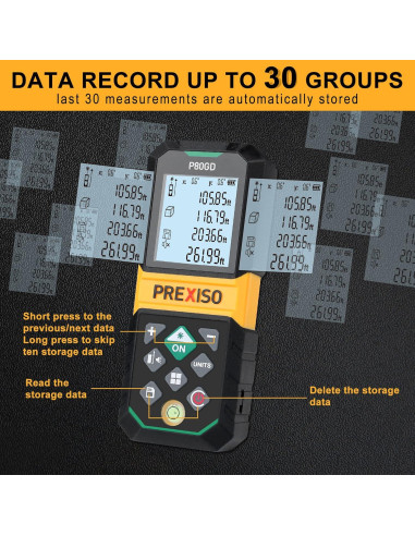 Medidor Láser PREXISO P80GD 80.77m Recargable Verde