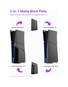 Placas Negras 5 en 1 para PS5 Slim - Accesorios Personalizados 2
