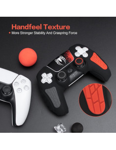 ECHZOVE Funda Silicona Controlador PS5 Antideslizante Negro 2