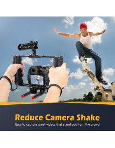 Zeadio Jaula de Cámara Aluminio con Mango y Varillas 15mm 2