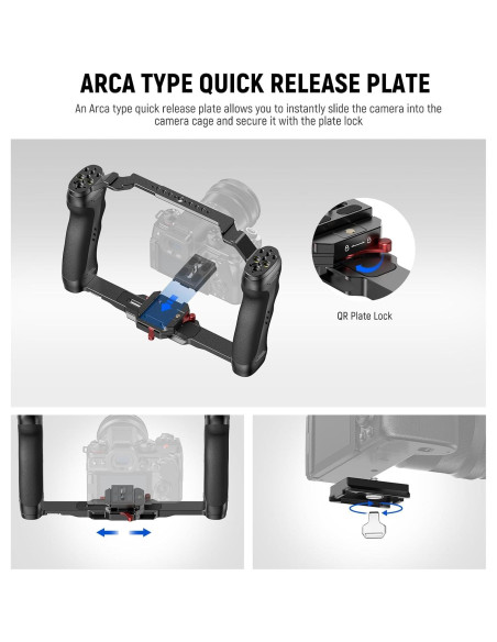 Jaula de Cámara NEEWER CA077 con Doble Mango y Placa Arca
