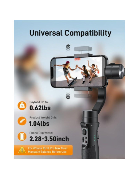Gimbal Estabilizador Hohem iSteady Mobile Plus 3 Ejes para Smartphone