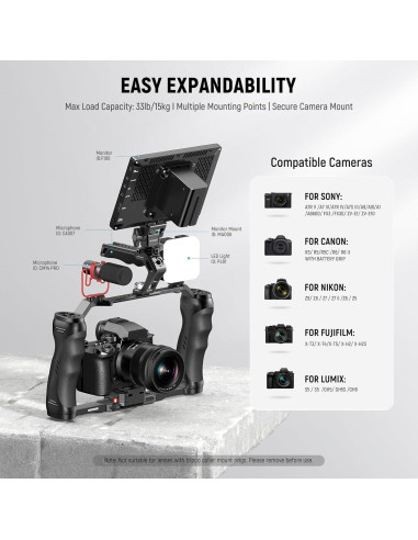 Jaula de Cámara NEEWER CA077 con Doble Mango y Placa Arca