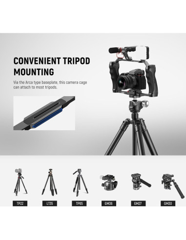 Jaula de Cámara NEEWER CA077 con Doble Mango y Placa Arca