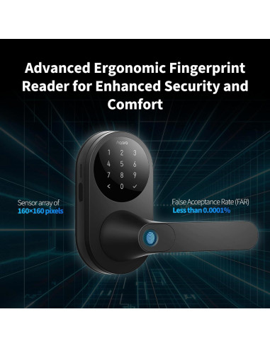 Cerradura Inteligente Aqara U300 con Huella Dactilar, Negra