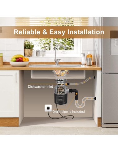 Triturador de Basura Trifecte EM 200 3/4 HP Acero Inoxidable