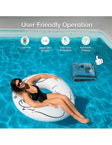 Aspiradora de Piscina NexTrend V60 Pro 180W Inalámbrica