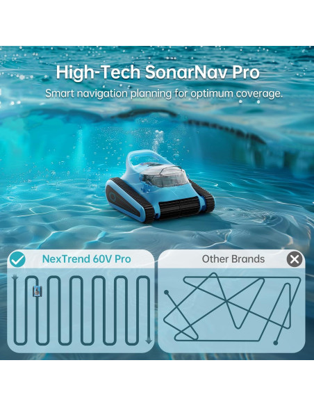Aspiradora de Piscina NexTrend V60 Pro 180W Inalámbrica