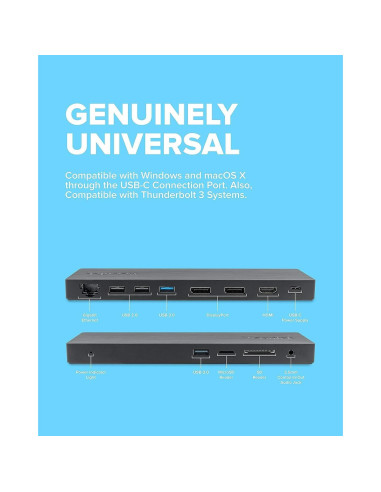 Estación de Acoplamiento VisionTek VT2000 USB-C 3 Monitores