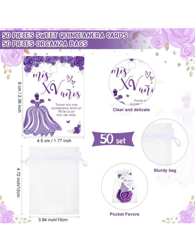 Wenqik 50 Espejos Compactos Rosa Quinceañera y Tarjetas