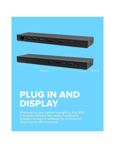 Estación de Acoplamiento VisionTek VT2000 USB-C 3 Monitores