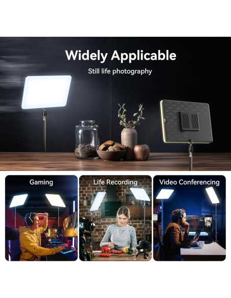 Kit de Luz LED Scrhot 2 Piezas con Trípode 1.6m Dimmable