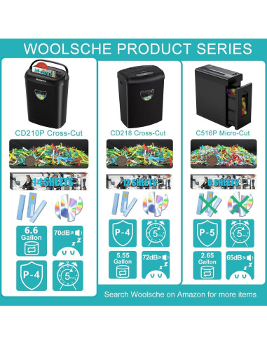 Destructora Woolsche CD210P-14 14 hojas P-4 corte cruzado